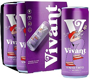 Vinho Tinto Vivant Wines, 269ml, 4 Unidades