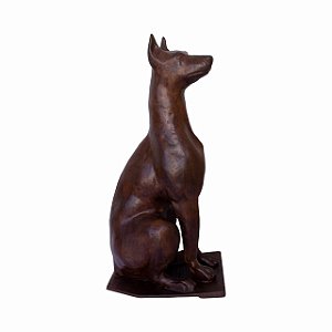 CACHORRO DOBERMANN ESCULTURA FERRO FUNDIDO