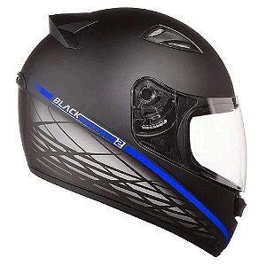 Capacete Moto SparkNew Spark Black Edition2 Azul/Preto 58