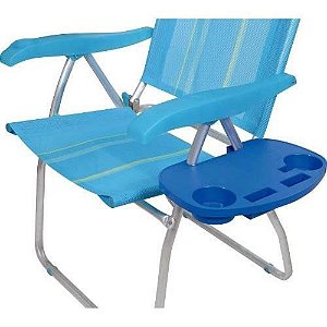 Mesa Portátil Para Cadeira De Praia Mor Azul