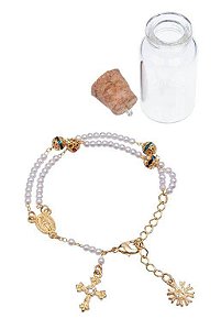 Pulseira Terço Nossa Senhora das Graças Perola - Toque o Céu