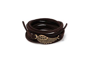 PULSEIRA JOVEM CRISTAO MARROM ASA DE ANJO - Toque o Céu