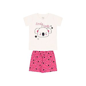 PIJAMA FEMININO EM MEIA MALHA BRILHA NO ESCURO - BICHO BAGUNÇA