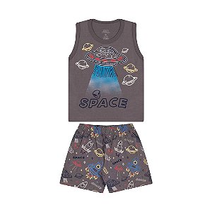 PIJAMA MASCULINO EM MEIA MALHA BRILHA NO ESCURO - BICHO BAGUNÇA
