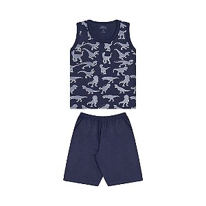 PIJAMA MASCULINO EM MEIA MALHA BRILHA NO ESCURO - BICHO BAGUNÇA