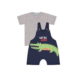 JARDINEIRA MOLETINHO COM CAMISA MEIA MALHA - BICHO BAGUNÇA