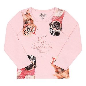 BLUSA EM COTTON COM STRASS - BICHO BAGUNÇA