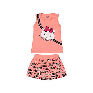 CONJUNTO EM COTTON C/ GLITTER - BICHO BAGUNÇA