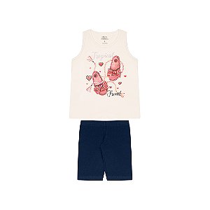 CONJUNTO MEIA MALHA E COTTON - BICHO BAGUNÇA