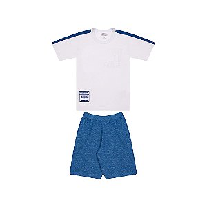 CONJUNTO EM MEIA MALHA E MOLETINHO MOULINE - BICHO BAGUNÇA