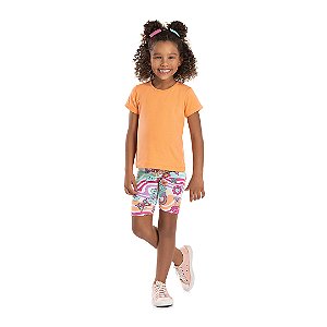 Bermuda ciclista feminina em cotton estampada - BICHO BAGUNÇA