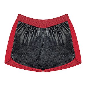 Shorts feminino em moletinho flamê e detalhe em foil - BICHO BAGUNÇA