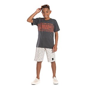 Conjunto masculino em meia malha e moletinho jet - BICHO BAGUNÇA