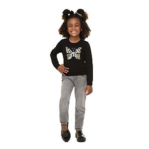 BLUSA FEMININA DE COTTON COM FOIL NA ESTAMPA - BICHO BAGUNÇA