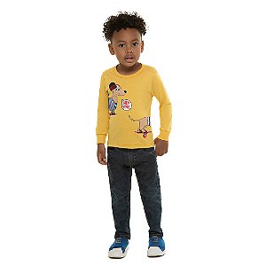 CAMISA MASCULINA COM APLIQUE INTERATIVO - BICHO BAGUNÇA