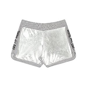 SHORTS EM MOLETINHO FLAME C/ TECIDO FOIL - BICHO BAGUNÇA
