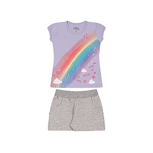 CONJUNTO EM COTTON E MOLETINHO - BICHO BAGUNÇA