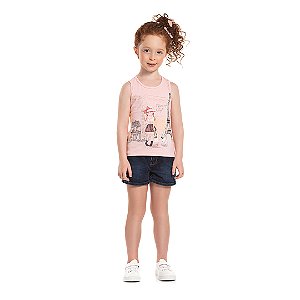 REGATA EM COTTON C/ STRASS - BICHO BAGUNÇA