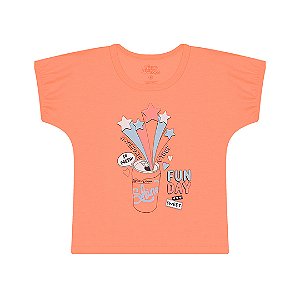 BLUSA EM MEIA MALHA NEON C/ ELASTICO NA MANGA - BICHO BAGUNÇA