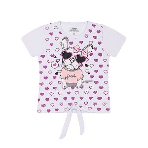 BLUSA EM COTTON C/ AMARRAÇAO - BICHO BAGUNÇA