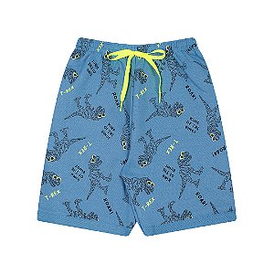 BERMUDA MOLETINHO ESTAMPADA C/ CORDAO - BICHO BAGUNÇA