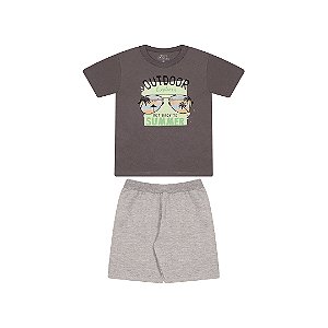 CONJUNTO EM MEIA MALHA E MOLETINHO - BICHO BAGUNÇA