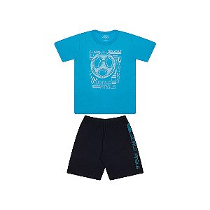 PIJAMA MASCULINO EM MEIA MALHA BRILHA NO ESCURO - BICHO BAGUNÇA