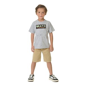 CAMISETA DE MEIA MALHA COM PUFF NA ESTAMPA - BICHO BAGUNÇA