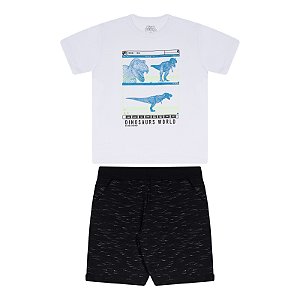 CONJUNTO EM MEIA MALHA E MOLETINHO JET - BICHO BAGUNÇA