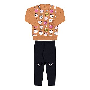 CONJUNTO DE MOLETOM E MOLECOTTON - BICHO BAGUNÇA