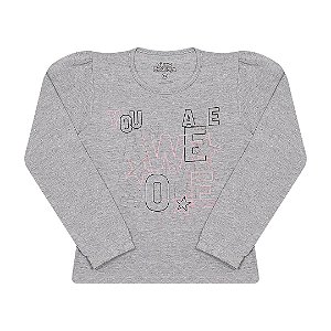 BLUSA DE COTTON COM ELASTICO NA MANGA - BICHO BAGUNÇA
