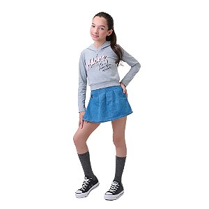 BLUSA DE COTTON COM CAPUZ E STRASS - BICHO BAGUNÇA