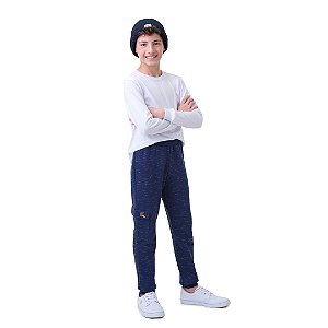 CALÇA DE MOLETOM JET COM BOLSO E APLIQUE - BICHO BAGUNÇA