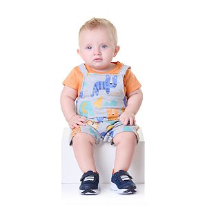 CONJUNTO JARDINEIRA E CAMISETA - BICHO BAGUNÇA