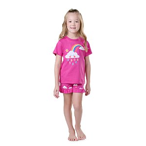 PIJAMA FEMININO EM MEIA MALHA BRILHA NO ESCURO - BICHO BAGUNÇA