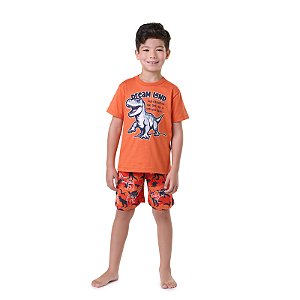 PIJAMA MASCULINO EM MEIA MALHA BRILHA NO ESCURO - BICHO BAGUNÇA