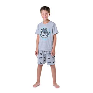 PIJAMA MASCULINO EM MEIA MALHA BRILHA NO ESCURO - BICHO BAGUNÇA