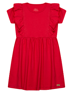 VESTIDO DE MALHA POA COM APLIQUE E PLAQUINHA - BICHO BAGUNÇA