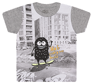 CAMISETA EM MEIA MALHA COM DETALHE QUE BRILHA NO ESCURO - BICHO BAGUNÇA