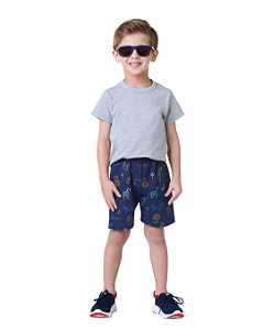 BERMUDA DE MOLETINHO COM ESTAMPA - BICHO BAGUNÇA