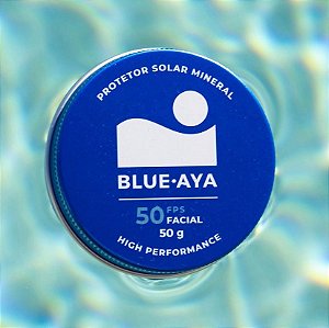 Protetor Solar Facial Mineral - Branco FPS 50 - High Performance 50g Blue•Aya