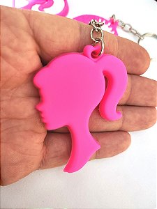 Chaveiro Emborrachado Cabeça Barbie