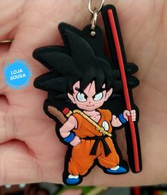 Chaveiro Emborrachado Dragon Ball Z Goku Bastão