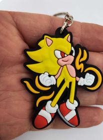 Chaveiro Emborrachado Sonic Dourado