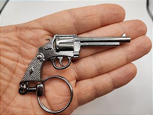 Chaveiro Miniatura Arma Revolver 38 Cano Longo