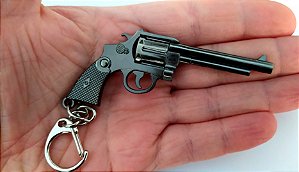 Chaveiro Miniatura Arma Revolver 38 Cano Longo