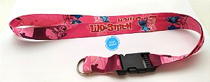 Cordão com Engate Rápido Stitch Rosa