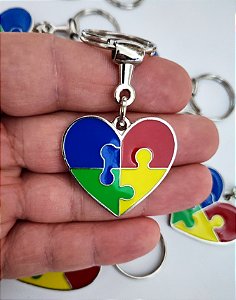 Chaveiro Metal Coração Autismo