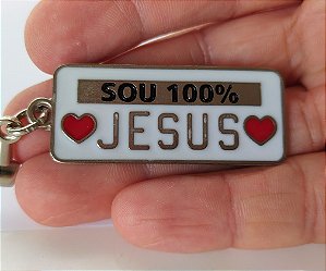 Chaveiro Metal 100% Jesus