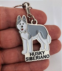 Chaveiro Metal Cães Pet Husky Siberiano